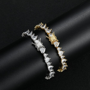 Big and Small <b>Love</b> Tennis <b>Bracelet</b>, Heart-shaped Three-claw Mixed and Matched Zircon Tennis <b>Bracelet</b>, Hip-hop Girl. Tanjing - Product Image 1