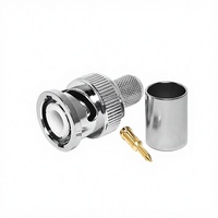 Conector BNC Macho de 50 Ohmios para Cable RG58, RG59, RG6, Conector para Cámara CCTV, Suministro de Fábrica