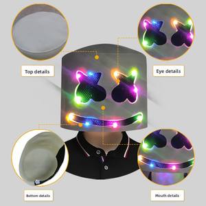 Masque en latex lumineux en forme de guimauve <span class=keywords><strong>pour</strong></span> festival de <span class=keywords><strong>musique</strong></span>, fête costumée d'<span class=keywords><strong>Halloween</strong></span>, performance et accessoires de masque de jour - Product Image 3