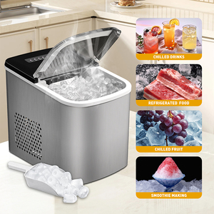 Máquina Portátil para Hacer Hielo, 9 Cubos en 3.5 Minutos, 12 kg en 24 Horas, para Hogar, Cocina, Autocaravana, con Cesta y Cuchara - Product Image 4