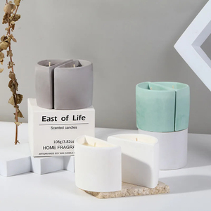 Yeso medio redondo creativo 2 mechas velas perfumadas fuertes a granel sin etiqueta - Product Image 4