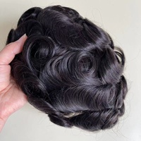 Toupet en dentelle suisse douce pour hommes, cheveux indiens remy, 8x10, 32mm, 100 cheveux humains, densité de cheveux humains