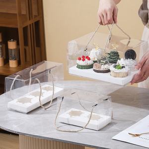 Klare transparente Cupcake-Papier verpackungs <span class=keywords><strong>box</strong></span> für Kuchen Gebäck Desserts Muffins <span class=keywords><strong>2</strong></span> 4 6-teilige Sets für Lebensmittel - Product Image 5