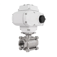 Válvula de Bola de Dos Vías de 3 Piezas, Rosca Hembra NPT de 1 1/2 Pulgadas, Tipo O/V, de Alta Calidad, Eléctrica, de Acero Inoxidable SS304/SS316, Marca CarpJourney Q911F