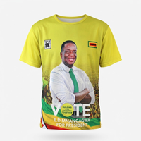 Kaos Sublimasi Polyester Dry Fit untuk Pemilihan Presiden Zimbabwe, Pesanan Grosir