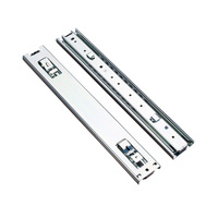 Glissières de tiroir à roulement à billes de 45 mm à 3 sections avec crochets, capacité de 45 kg, extension complète pour armoire, placard, commode et rangement