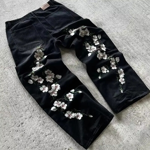 Fabricantes de Jeans Personalizados para Hombre con Bordado, Lavado, Estilo Desgastado, Corte Holgado y Acampanado, Estilo Y2K Streetwear - Product Image 2