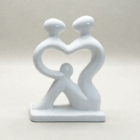 Sculpture familiale abstraite en céramique noire/blanche, décoration d'intérieur moderne, figurine d'art