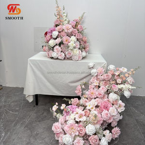 Arche de fleurs de mariage en soie artificielle lisse avec cadre en bois, taille 1,8-2,4 m pour décoration extérieure - Product Image 6