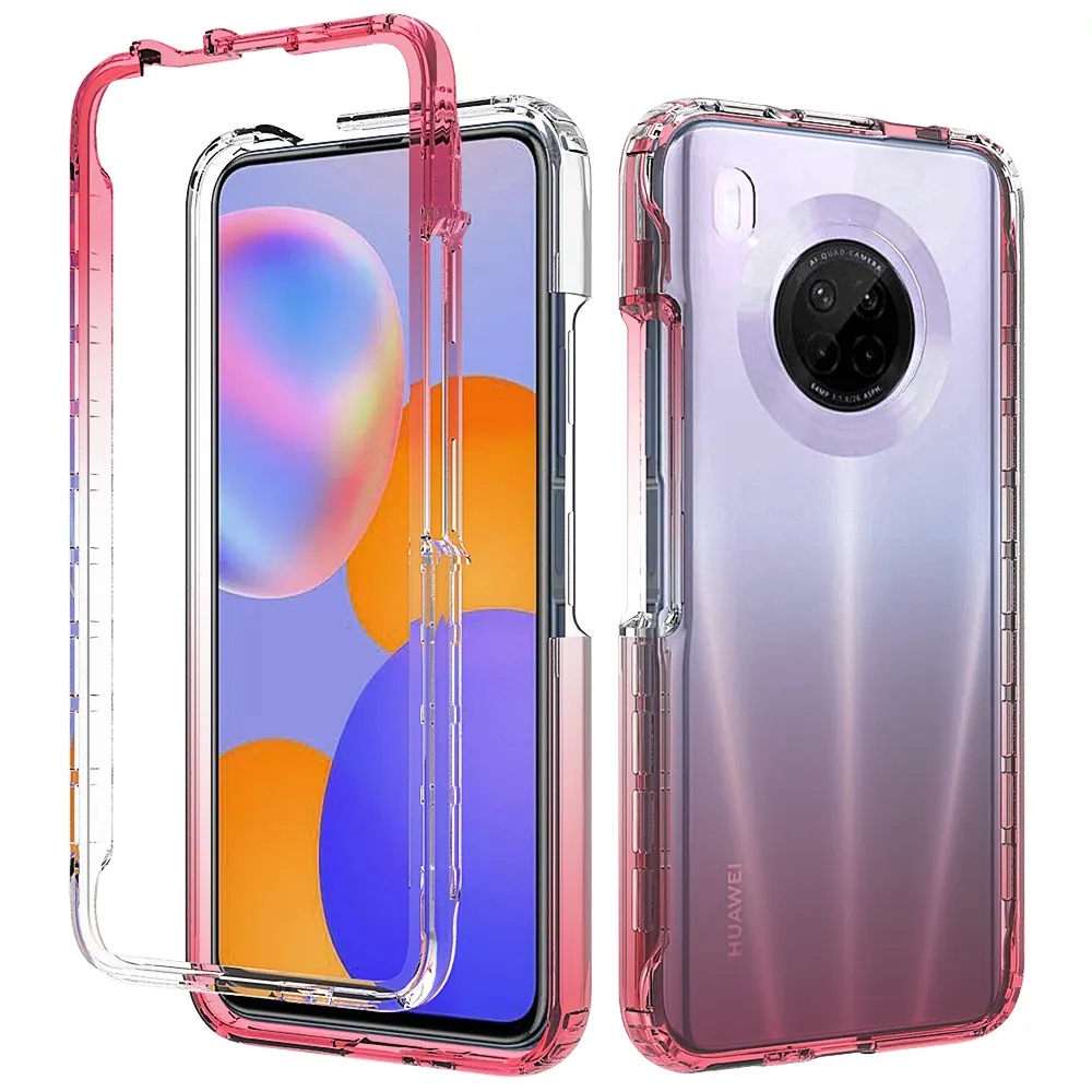 Full Body 360 Cover Case PC TPU Shockproof Phone Cover for Huawei Y9a