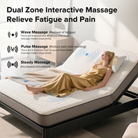 [Stock US] Sommier de lit Queen électrique réglable avec massage, montage facile, expédition rapide depuis les États-Unis, MOQ 1 unité