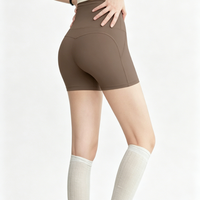Shorts de yoga taille haute personnalisés pour femmes, en nylon et élasthanne doux, sans couture, style cycliste, pour la gym et le sport, vente en gros