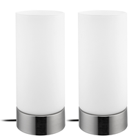 Lampe de chevet led en chrome, avec base en verre, éclairage d'intérieur, lampe de table, chevet