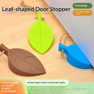 Butoir de <span class=keywords><strong>porte</strong></span> en silicone en forme de feuille, coupe-vent, anti-pincement pour enfants, sécurité, design 3D suspendable, motif dessin animé - Product Image 3