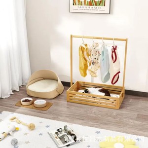 Perchero de madera para bebés con cesta de almacenamiento de 2 niveles, forma cuadrada grande, para organizar la ropa de niños de 0 a 12 meses - Product Image 3
