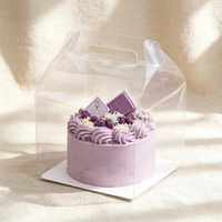 Boîte en plastique PET entièrement transparente pour gâteaux et sushis, avec poignée, anti-rayures, recyclable, épaisseur 0,3 mm, personnalisable, emballage alimentaire pour la pâtisserie
