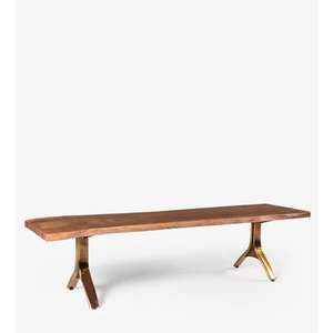 Table basse en bois, mobilier d'extérieur moderne, table basse de luxe avec pieds en alliage d'acier doré, design très demandé - Product Image 1