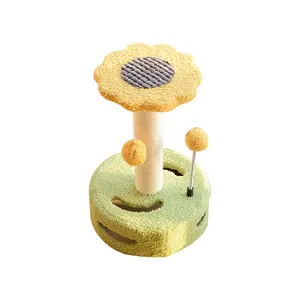Hot Sale Sisal Fabric For Cat Scratching Posts Cat Playing Toy Simple Cat Tree With Small Ball