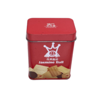Boîte en fer blanc carrée de luxe de haute qualité, surface givrée, pour l'emballage de biscuits, de tiramisu, de bonbons, de chocolat sucré