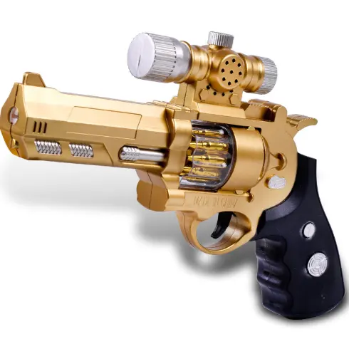 Children's light-emitting vibrating electric gun acousto-optic plastic toy gun Boy projection gun eight-tone pistol toy