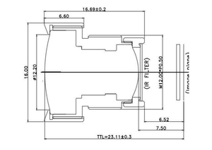 تحديد الثقب. 7 بوصة fov <span class=keywords><strong>45</strong></span> درجة 6 hm12 شكل ثقب فائق النحافة زاوية <span class=keywords><strong>45</strong></span> درجة - Product Image 5