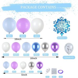 <span class=keywords><strong>Kit</strong></span> de guirlande de ballons d'<span class=keywords><strong>anniversaire</strong></span> Frozen - Arche de ballons personnalisée bleu, violet et blanc avec <span class=keywords><strong>des</strong></span> ballons en feuille de flocon de <span class=keywords><strong>neige</strong></span> pour la décoration de fête <span class=keywords><strong>des</strong></span> filles - Product Image 2