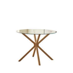 Contemporary Nordic Round Wooden Foldable <b>Dining</b> <b>Table</b> Modern Home Furniture with Metal Base Living Room Bedroom Hotel Home <b>Bar</b> - Product Image 1