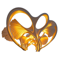 Pergola en forme de feuille de Ginkgo en acier inoxydable sur mesure pour l'extérieur, grande taille, sculpture paysagère de jardin, ornements