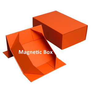 Orange Rectangle Rigid Magnetic Box With Magnetic Closure For Gift And Craft Packaging - Product Image 1