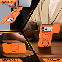 Coque de téléphone antichoc à chargement magnétique sans fil, nouveau design de luxe 2026, pour iPhone 17 Pro Max 16 15 14 avec support rotatif à 360°