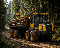 Machines forestières de débardage, scies à bois, chargeurs forestiers, remorques de chargement avec grue hydraulique et fendeuse de bûches