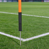 Ensemble de 4 poteaux de drapeau de coin de football en PVC de 1,52 m, niveau professionnel, avec pointe à ressort robuste, durables pour l'entraînement et les matchs de football