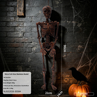 Squelette de momie suspendu de 90 cm, décoration d'Halloween, accessoire de crâne effrayant pour bar, maison hantée, salle d'évasion, aménagement de scène