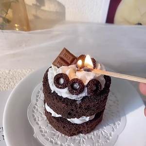 <span class=keywords><strong>Velas</strong></span> perfumadas de pastel de terciopelo de Chocolate hechas a mano, decoración de dormitorio bonita, comida de boda, decorativa, sin humo, cumpleaños, Día de San Valentín - Product Image 1