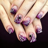 Offre Spéciale – Faux Ongles à Coller Noirs Mats pour Halloween, Forme Cercueil Moyenne, Motif Citrouille Orange et Fantôme, Finition Velours, 24 Pièces
