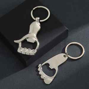 Décapsuleur de bouteille de bière en métal personnalisé et créatif, porte-clés en forme de pied, pendentif, personnalisation publicitaire, cadeaux promotionnels d'entreprise - Product Image 2