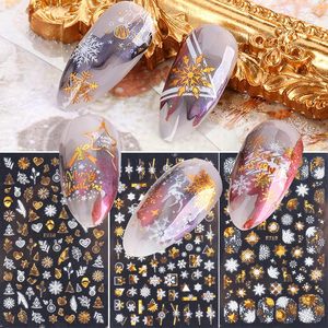 Autocollants pour ongles de Noël, design 3D en métal doré, flocons de neige, cerfs de Noël, bonhomme de neige, art des ongles d'<span class=keywords><strong>hiver</strong></span> - Product Image 4