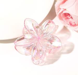 Pinzas de Pelo Transparentes con Flores de Plástico de 8cm, Estilo Europeo-Americano para Mujeres y Niñas - Product Image 2