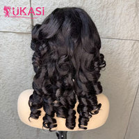 Peluca de Cabello Humano Vietnamita Virgen SDD, Rizos Voluminosos, Densidad 250%, Sin Pegamento, Lista para Usar, Encaje Frontal HD 13x6, Precortada y Predecolorida