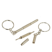 Mini Multi-Functional Fashion Carabiner Obeng Gantungan Kunci Alat Perbaikan Kacamata Lapisan Emas Bahan Plastik Baja Tahan Karat