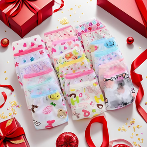 Confezione da 12 Pezzi, Mutandine per Bambine 100% Cotone, Vendita all'Ingrosso, Fantasia Floreale Casuale, Mutandine Triangolari in Cotone per Bambini - Product Image 1