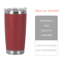Vaso Térmico de Acero Inoxidable 304 de 20 oz, Taza de Café con Aislamiento al Vacío, Tapa de Viaje, Recubrimiento en Polvo, para Uso en Exteriores