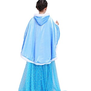 Vestito da Principessa <span class=keywords><strong>Frozen</strong></span> per Bambine, Lussuoso Abito <span class=keywords><strong>di</strong></span> <span class=keywords><strong>Elsa</strong></span> con Lungo Mantello Luminoso, <span class=keywords><strong>Costume</strong></span> da Regina delle Nevi per Compleanno e Cosplay - Product Image 6