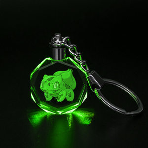 Porte-clés en cristal vierge de haute qualité, logo personnalisé, <span class=keywords><strong>pokeball</strong></span> LED, lumière clignotante 3d, gravure laser, porte-clés en verre cristal - Product Image 4