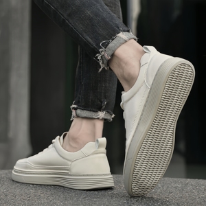 Men's Skateboarding Shoes Sneakers Loafers Skate Shoes Leather Air Hole Breathable Low-top <b>Flats</b> Handmade Summer Fashion Slip on - Product Image 5