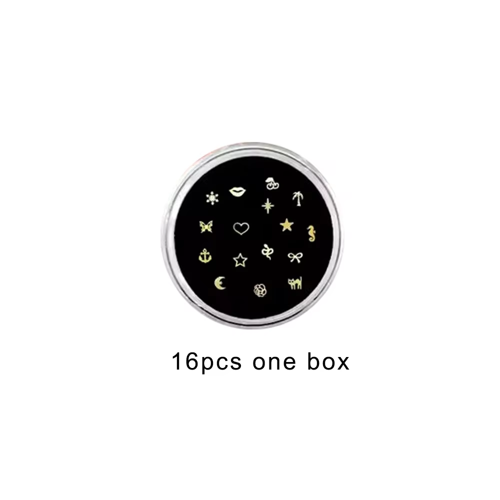 1 caja de 16 piezas doradas