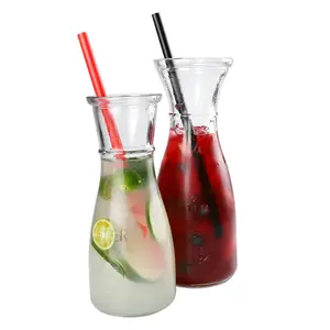 Hot selling 1-Liter-Glas Wasser flasche Saft flasche Milch flasche ist stilvoll und tragbar