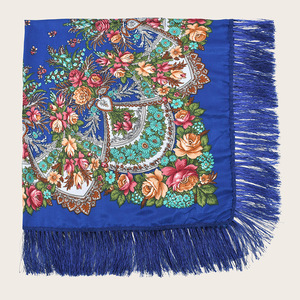 Khăn Trùm Đầu Babushka Khăn Quàng Cổ Ukraina Khăn Quàng Cổ Vuông Nga Khăn Quấn Tóc Hoa Cổ Điển Khăn Trùm Đầu Khăn Tua Rua Khăn Choàng Cotton Mùa Đông Israel - Product Image 5