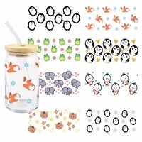 Autocollants d'étiquette de transfert 3D personnalisés directs d'usine Offre Spéciale 6000 + nouveaux modèles enveloppes de tasse UVDTF étanches pour gobelets en PET