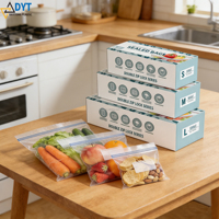 Sacs de conservation alimentaire DYT personnalisés pour cuisine, en LDPE, sans BPA, qualité alimentaire, pour congélateur, avec fermeture éclair double rail scellée